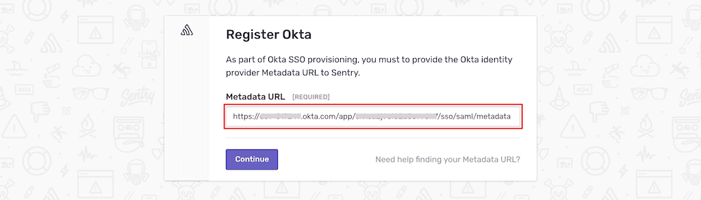 Sentry single sign-on configuration for Okta